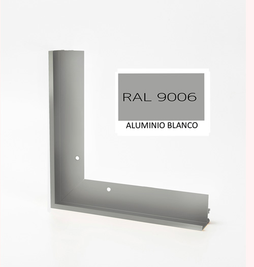 marco color aluminio blanco