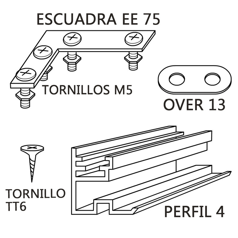 Instructivo de armado marco Overlaid 04, paso 1